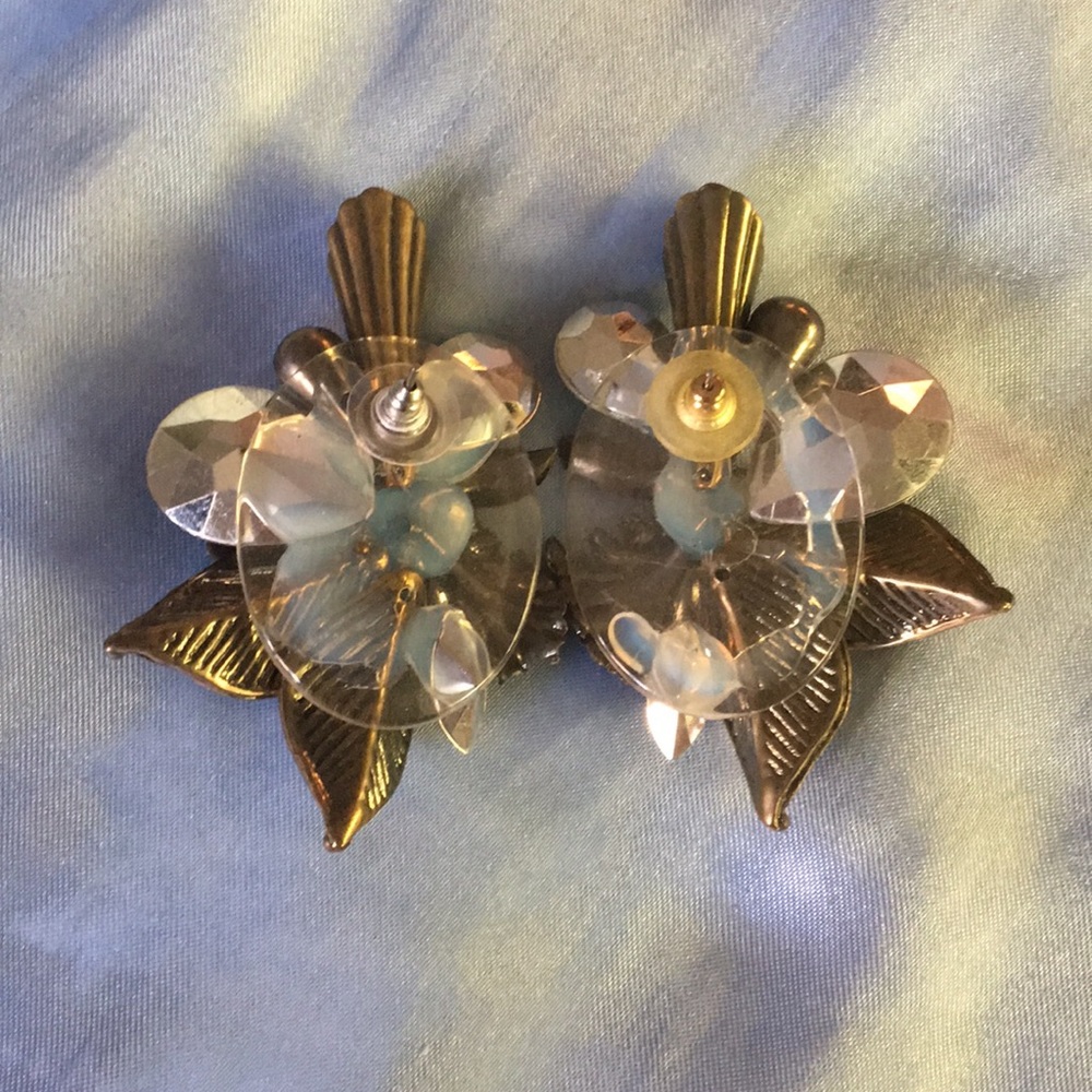 🥜TRADED🥜Vintage silver LARGE floral earrings - Picture 6 of 14